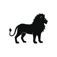 vector illustration of a lion silhouette  on white background