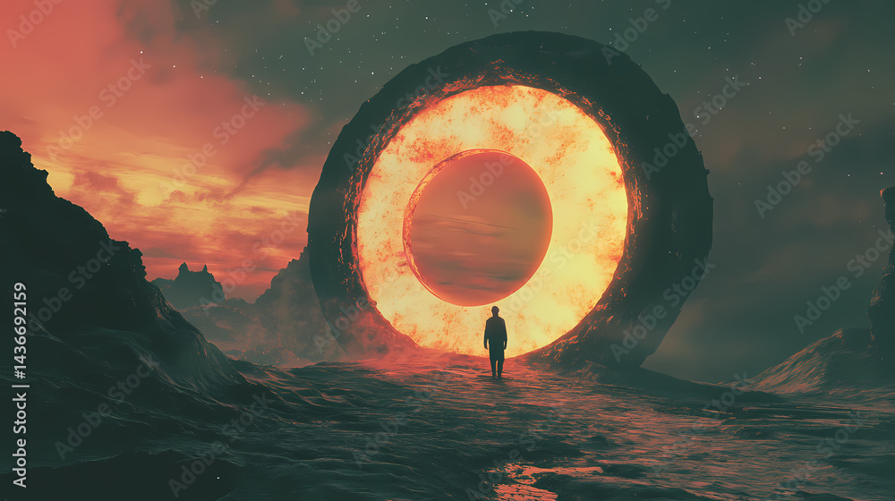 Wall mural cosmic abyss a surreal portal to an unknown world a captivating exploration of celestial wonder and 
