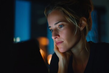 Obraz premium A female accountant or a black woman is seen using a tablet at a company to review financial strategies, taxes, or conduct audits, while also researching investments and the stock market
