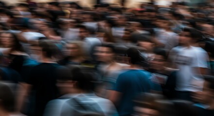 Crowd Moving Blurred Motion Abstract People Gathering
