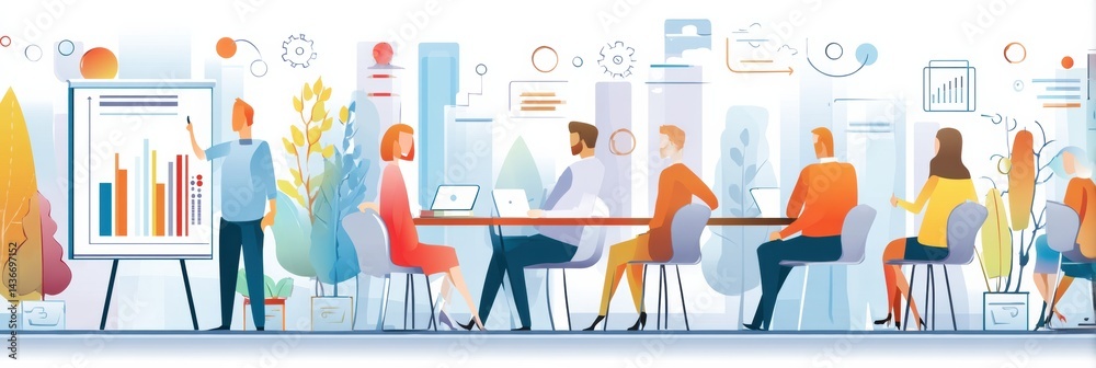 Leinwandbilder business meeting where a diverse team discusses insights and strategies in a modern office setting w