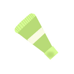 Tube green for cream, toothpaste, glue paint. Illustration for design of educational materials, background