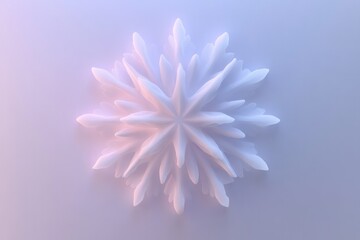 Intricate snowflake design with delicate, elongated points radia