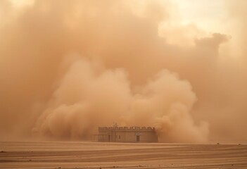 Fototapeta premium large cloud of smoke billowing out of a building