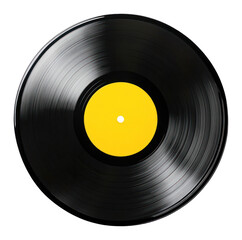 Plakat PNG Black vinyl record yellow label yellow label.