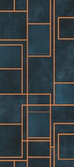 Fototapeta premium Abstract geometric teal wall design. Modern interior background