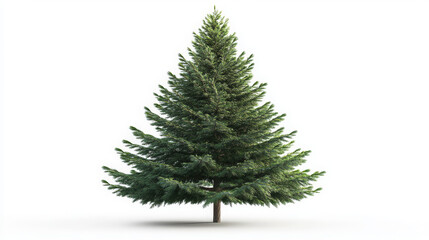 Fototapeta premium Single Norfolk Island Pine Tree Isolated on White Background with Clipping Path