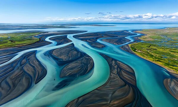 River delta aerial view