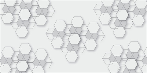 Realistic geometric mesh cells texture. Abstract white vector wallpaper with hexagon grid. beautiful abstract black and white geometrical background pattern