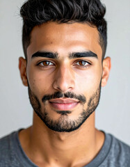 Obraz premium portrait of a young Middle Eastern man with meticulous grooming and expression