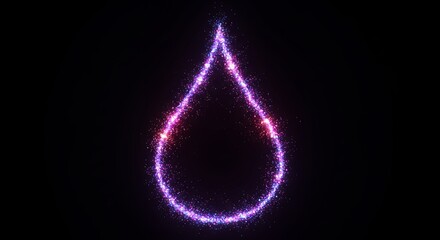 Glowing teardrop shape
