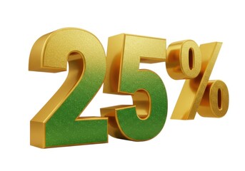 Get percent off sale twenty five promotion golden discount illustration