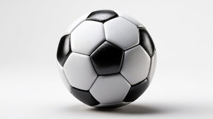 Fototapeta premium Classic Soccer Ball Composition on Seamless White Background, Isolated Object