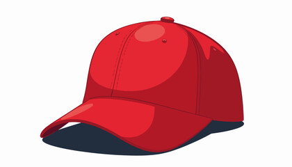Red baseball umpire cap illustration on white background, modern design