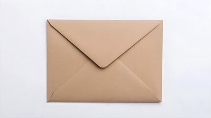 Brown Envelope on White Background with Clean Minimal Design