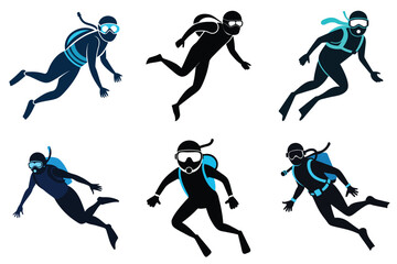 Professional Scuba Diver Silhouette Art