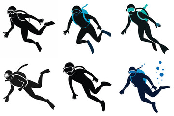 Ocean Life Scuba Diving Vector Artwork