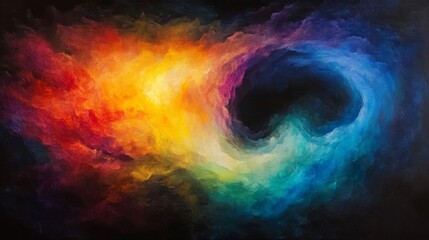 Obraz premium Vibrant Watercolor Galaxy Painting Swirling Colors