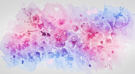 Fototapeta premium Pastel watercolor flowers design