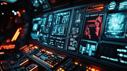 Obraz premium Futuristic cockpit interior