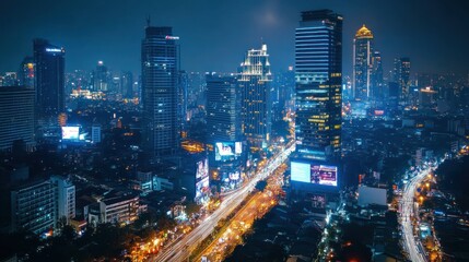 Naklejka premium Cityscape at Night