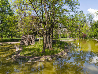 Landscape of Boris Garden in city of Sofia, Bulgaria