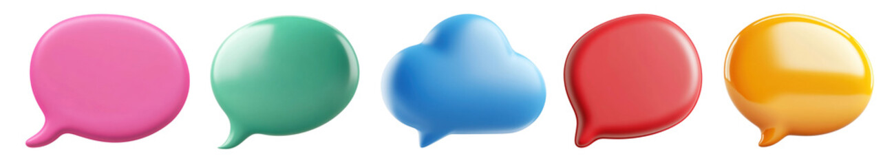 PNG Colorful speech bubble icons, element set on transparent background