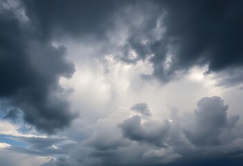 Obraz premium plane flying through a cloudy blue sky