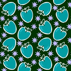 Summer fruit seamless apples pattern for wrapping paper and fabrics and linens and kids clothes print