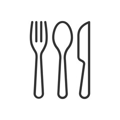 Cutlery icon set. Fork, spoon, and knife, perfect for restaurant menus, food-related websites