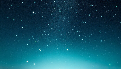 Fototapeta premium festive starry night sky animation with glowing white dot particles flickering on a dark black teal blue gradient background