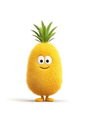 Cute pineapple character with fur
