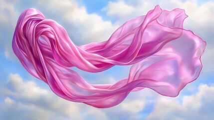 The dupatta soaring through a brilliant blue sky, embodying a sense of liberation and cultural identity, Fragility - Snow, Illustration