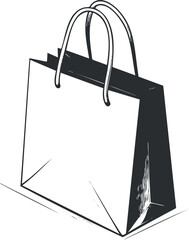 Fototapeta premium Illustration of a plain paper shopping bag with handles for carrying purchases or gifts