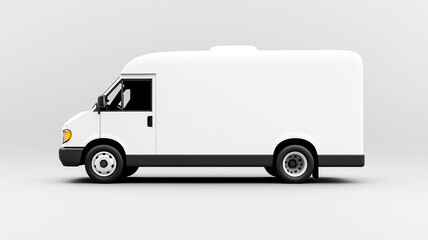 Side view of delivery van mockup for design placement
