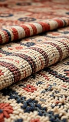 Fototapeta premium close up of a rug with a red, white, and blue pattern