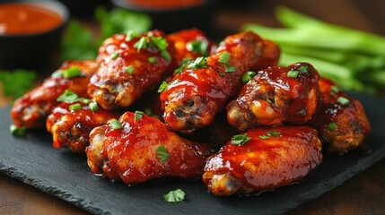 Deliciously glazed, crispy chicken wings