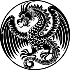 Creative Dragon Symbol Icon Vector Illustration | Mythical Creature Design for Fantasy, Culture, and Logo Projects