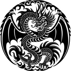 Creative Dragon Symbol Icon Vector Illustration | Mythical Creature Design for Fantasy, Culture, and Logo Projects