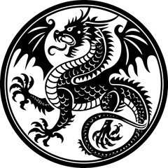 Creative Dragon Symbol Icon Vector Illustration | Mythical Creature Design for Fantasy, Culture, and Logo Projects