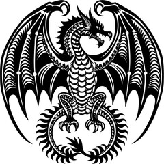 Creative Dragon Symbol Icon Vector Illustration | Mythical Creature Design for Fantasy, Culture, and Logo Projects