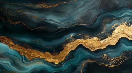 Obraz premium The Verdant Slab illustration presents a visually appealing combination of rich patterns and refined elegance in a green marble texture