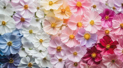 watercolor botanical Cosmos flowers texture template background.Elegant wedding invitation card background . Minimal hand painted Design for wedding or Valentine's Day