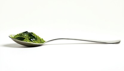 Green powder on spoon