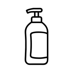 Hair Conditioner Bottle in Minimalist Design, icon, vector  