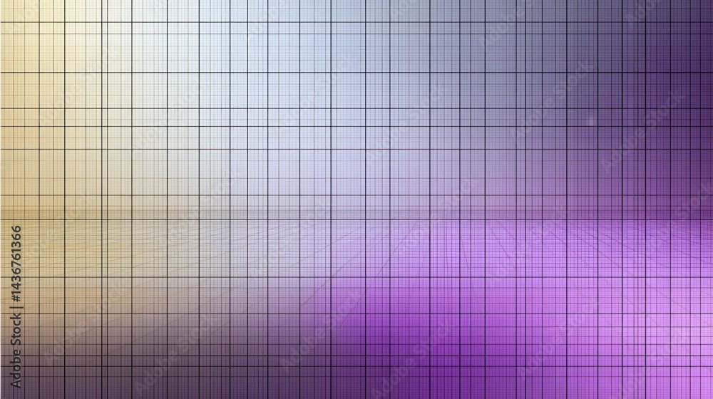 Wall mural close-up of an integrated circuit chip with colorful silicon wafer and intricate grid pattern