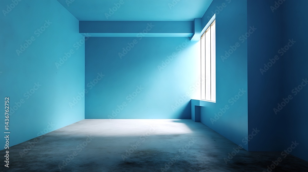 Poster a blue wall with a large empty space in the middle