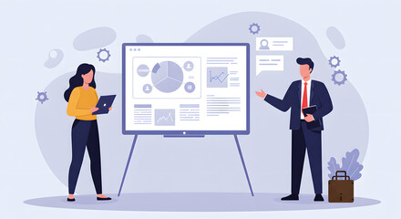 Business Workshop Concept. Vector cartoon illustration