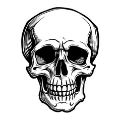 Fototapeta premium Human skull symbol representing danger death pirate treasure Halloween horror fantasy gaming quest obstacles mystery and fear