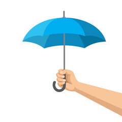 hand holding umbrella vector illustration design